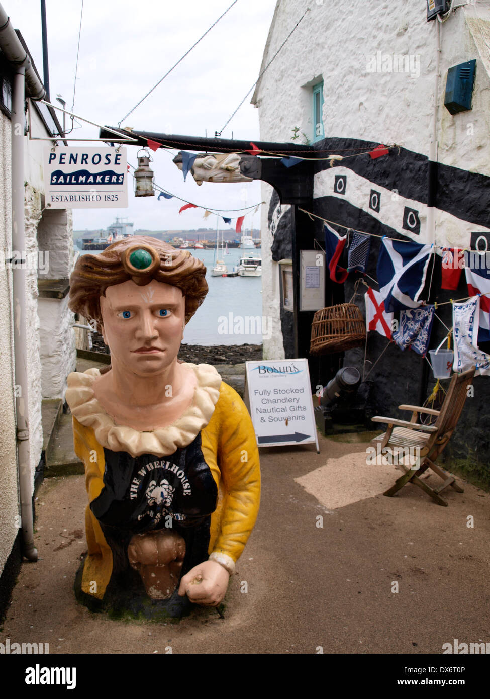 Sailing chandlery and sailmaker's shops, Falmouth, Cornwall, UK Stock