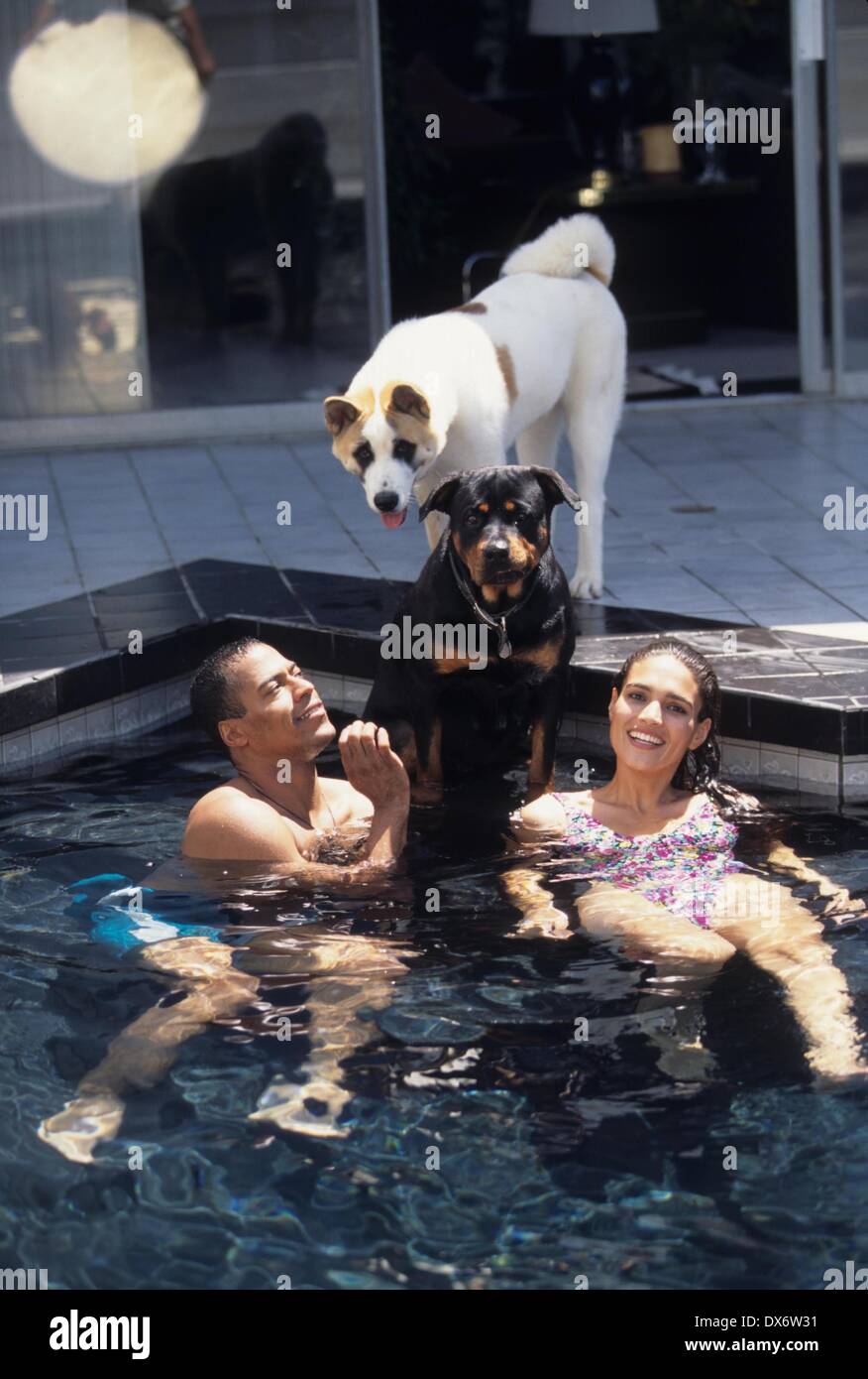 WANDA ACUNA with husband Silk Kozart at home 1995.k2486lr.(Credit Image: © Lisa Rose/Globe Photos/ZUMAPRESS.com) Stock Photo