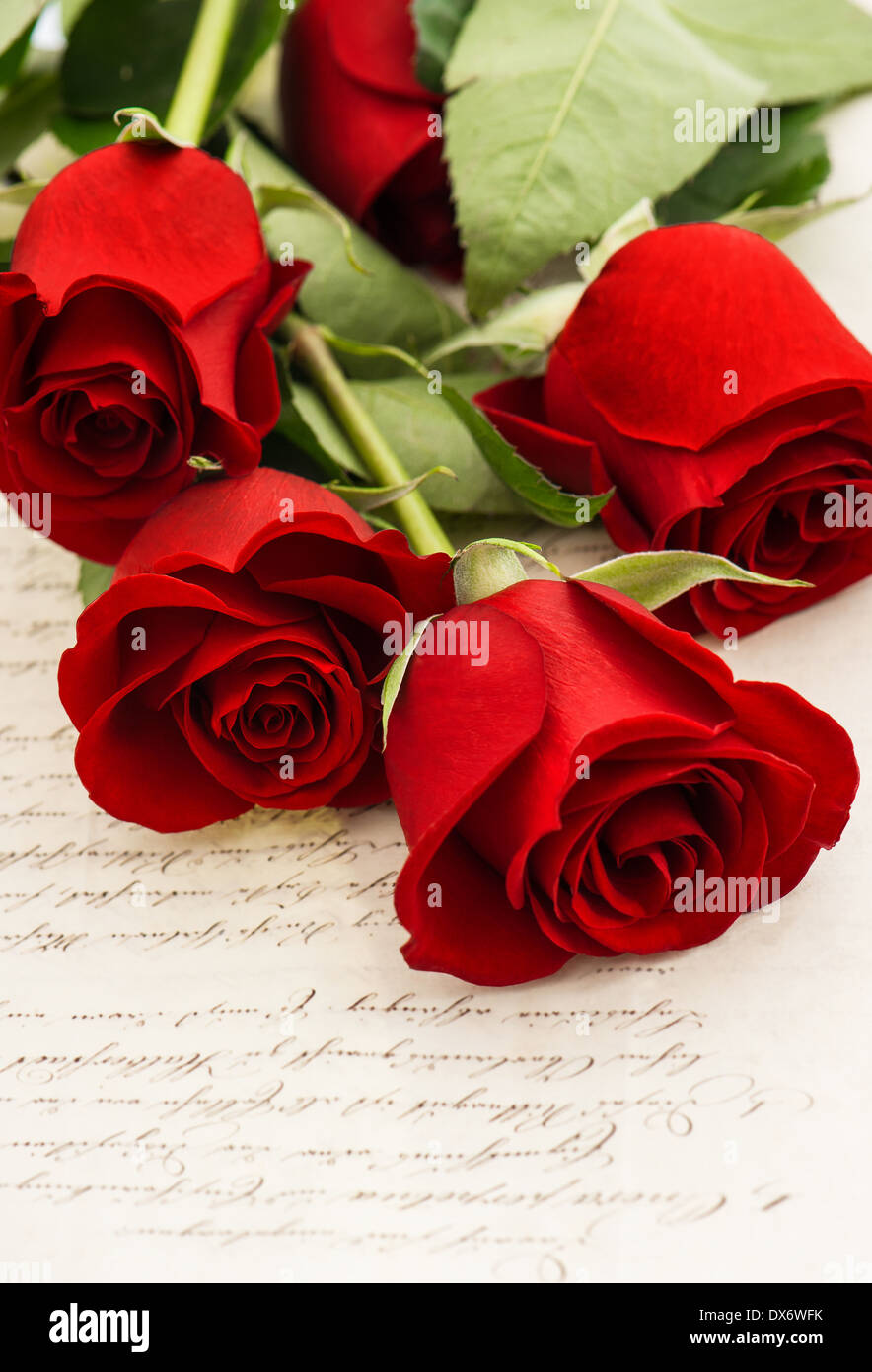 Red roses letters love hi-res stock photography and images - Alamy