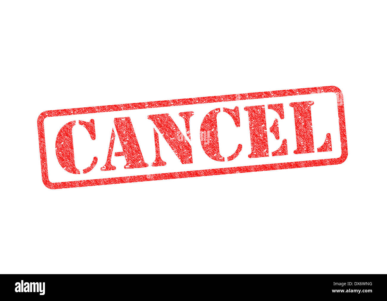 CANCEL red rubber stamp over a white background. Stock Photo