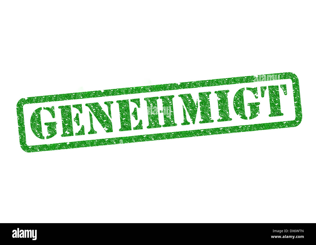 Genehmigt (Approved) Stempel (Stamp) over a white background. Stock Photo