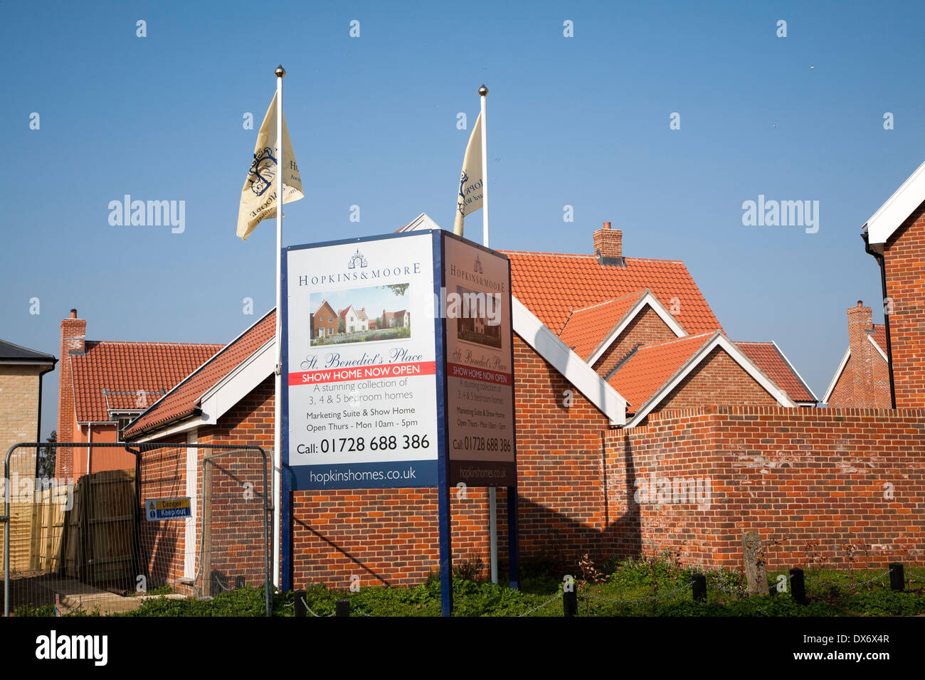 House estate under construction on new housing development by Hopkins and Moore at Snape, Suffolk, England Stock Photo