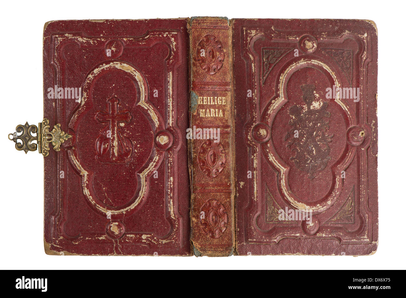 Old Book Cover With Vintage Decoration Isolated Over White