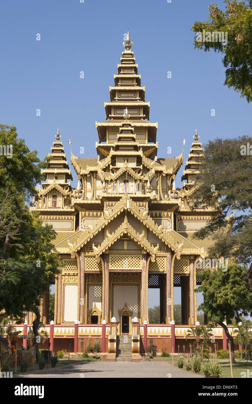 Great Audience Hall (Pyinsapathada) replica, Bagan Golden Palace, Bagan, Myanmar, (Burma) Stock Photo