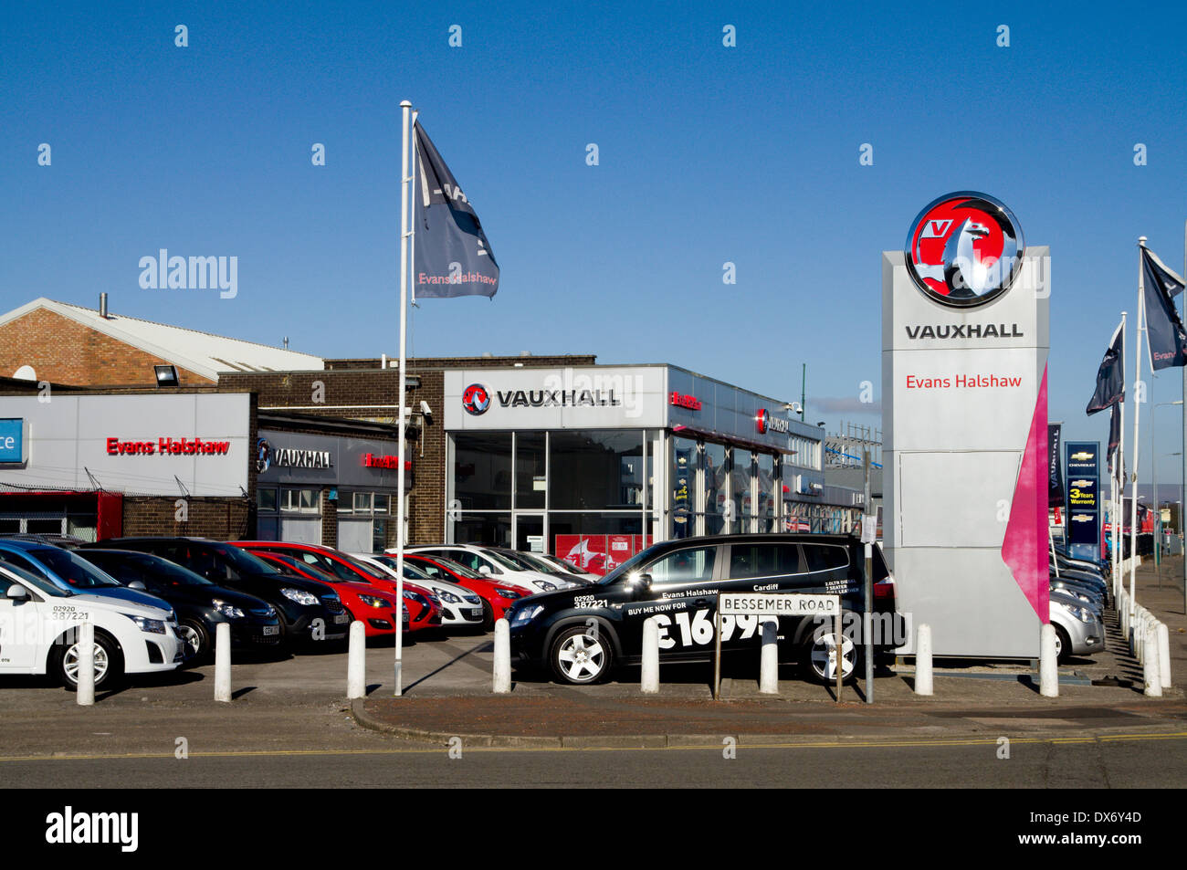 Vauxhall car dealership, Cardiff, Wales Stock Photo Alamy