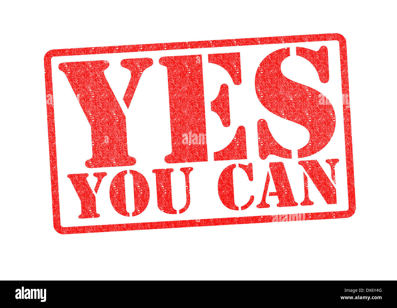 YES YOU CAN Rubber Stamp over a white background Stock Photo Alamy