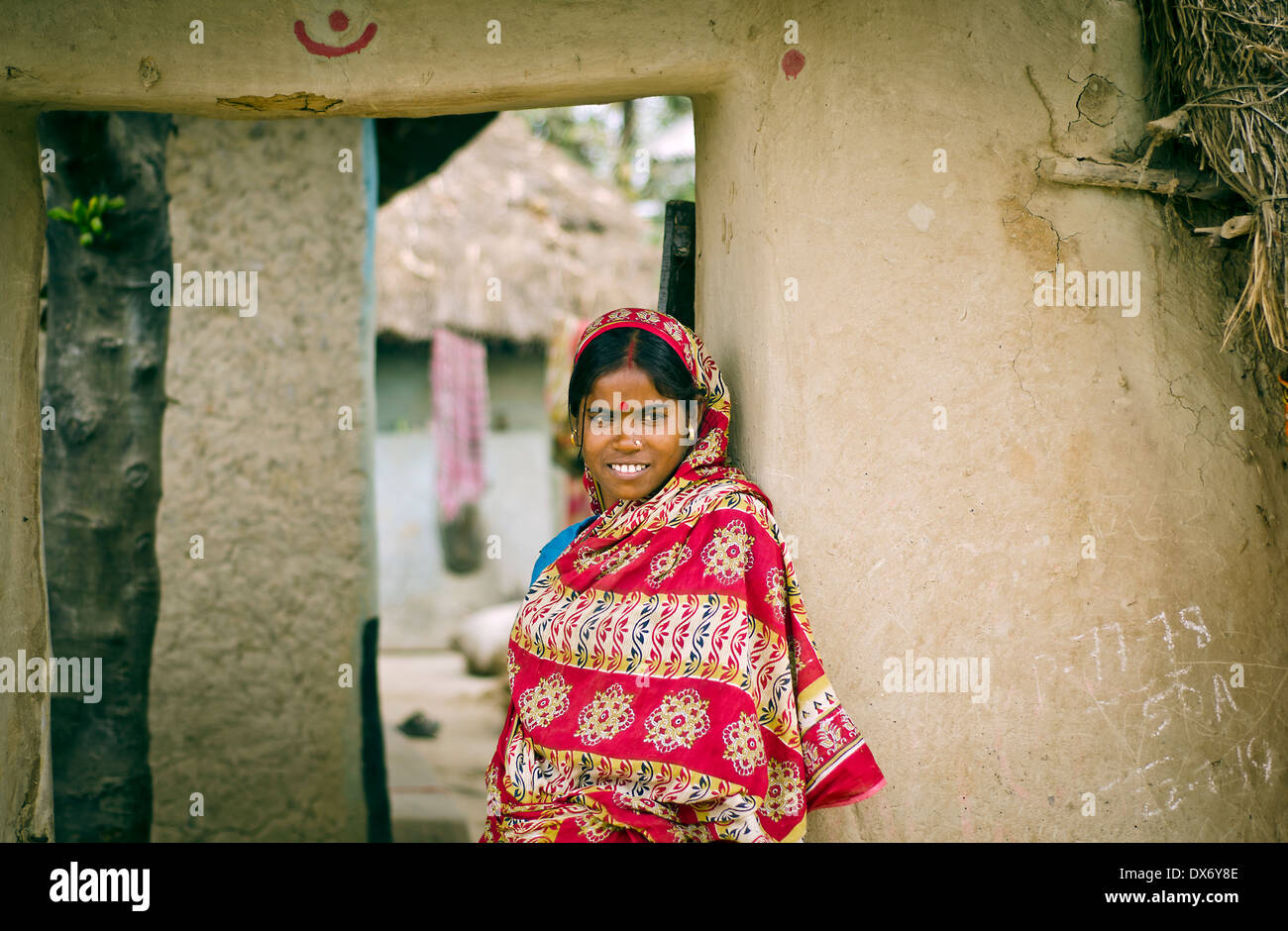 Indian village woman ,Kamar para , West Bengal,India Stock Photo