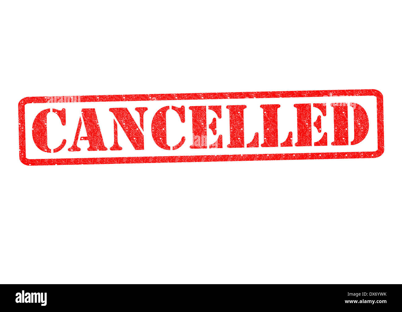 CANCELLED Rubber Stamp over a white background Stock Photo - Alamy