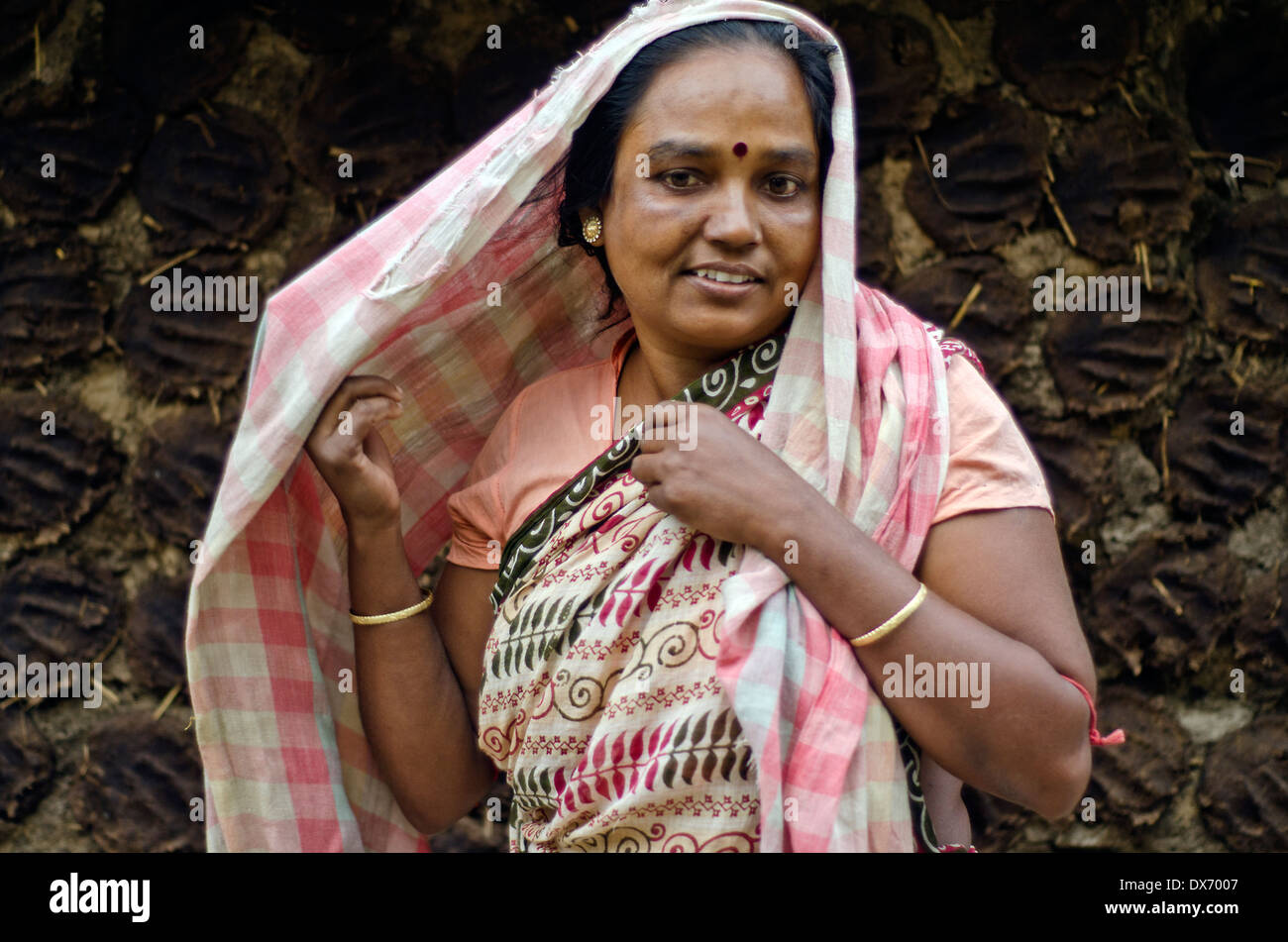Indian village woman ,Kamar para , West Bengal,India Stock Photo