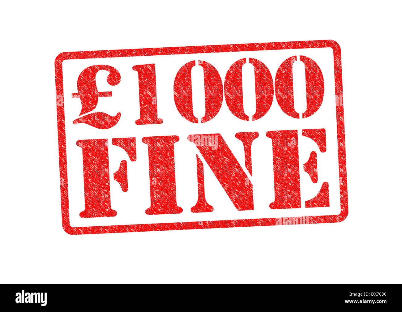 £1000 FINE Rubber Stamp over a white background. Stock Photo