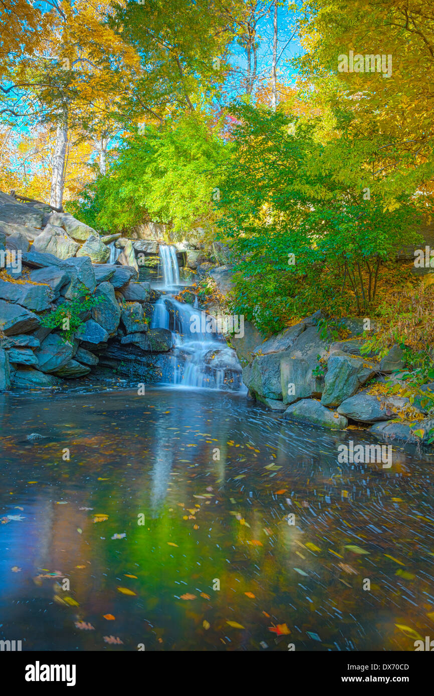 Glen Span Waterfall, Central Park, New York, NY, USA Stock Photo