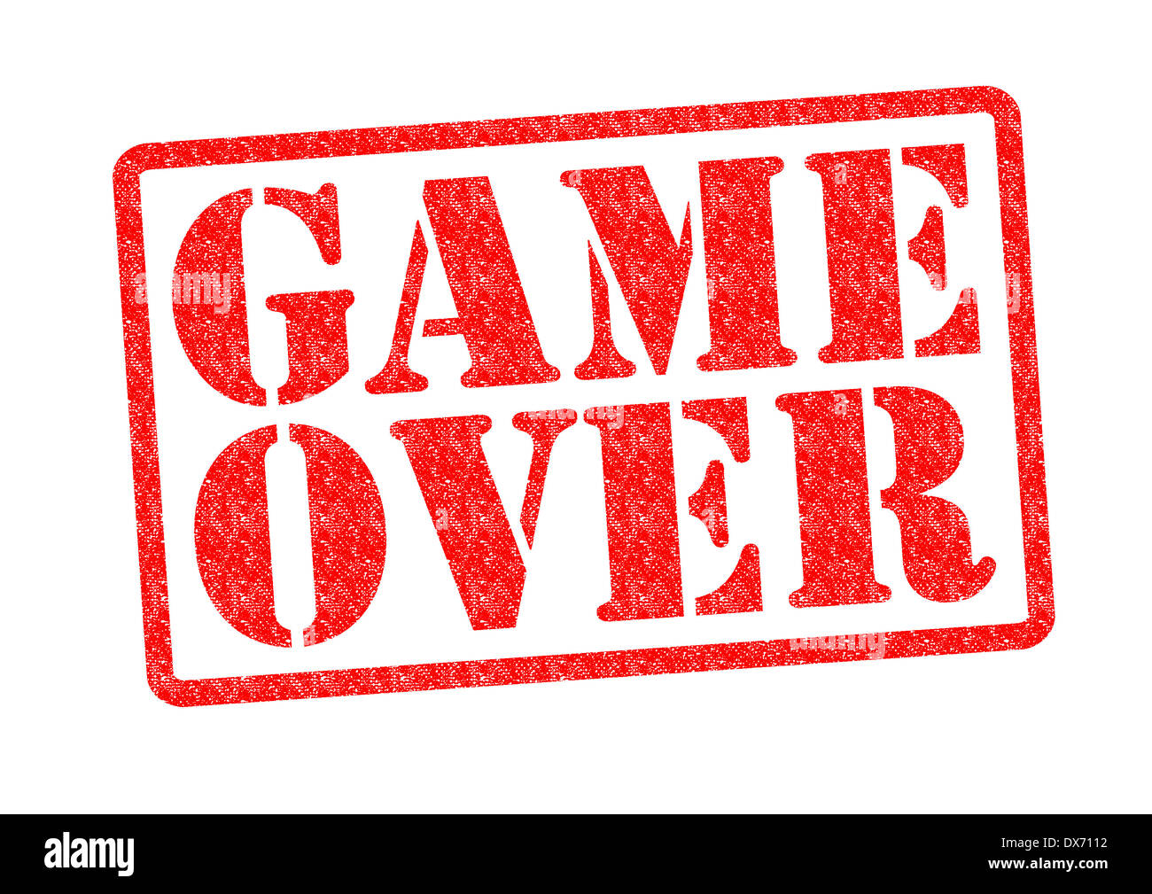 GAME OVER Rubber Stamp over a white background. Stock Photo