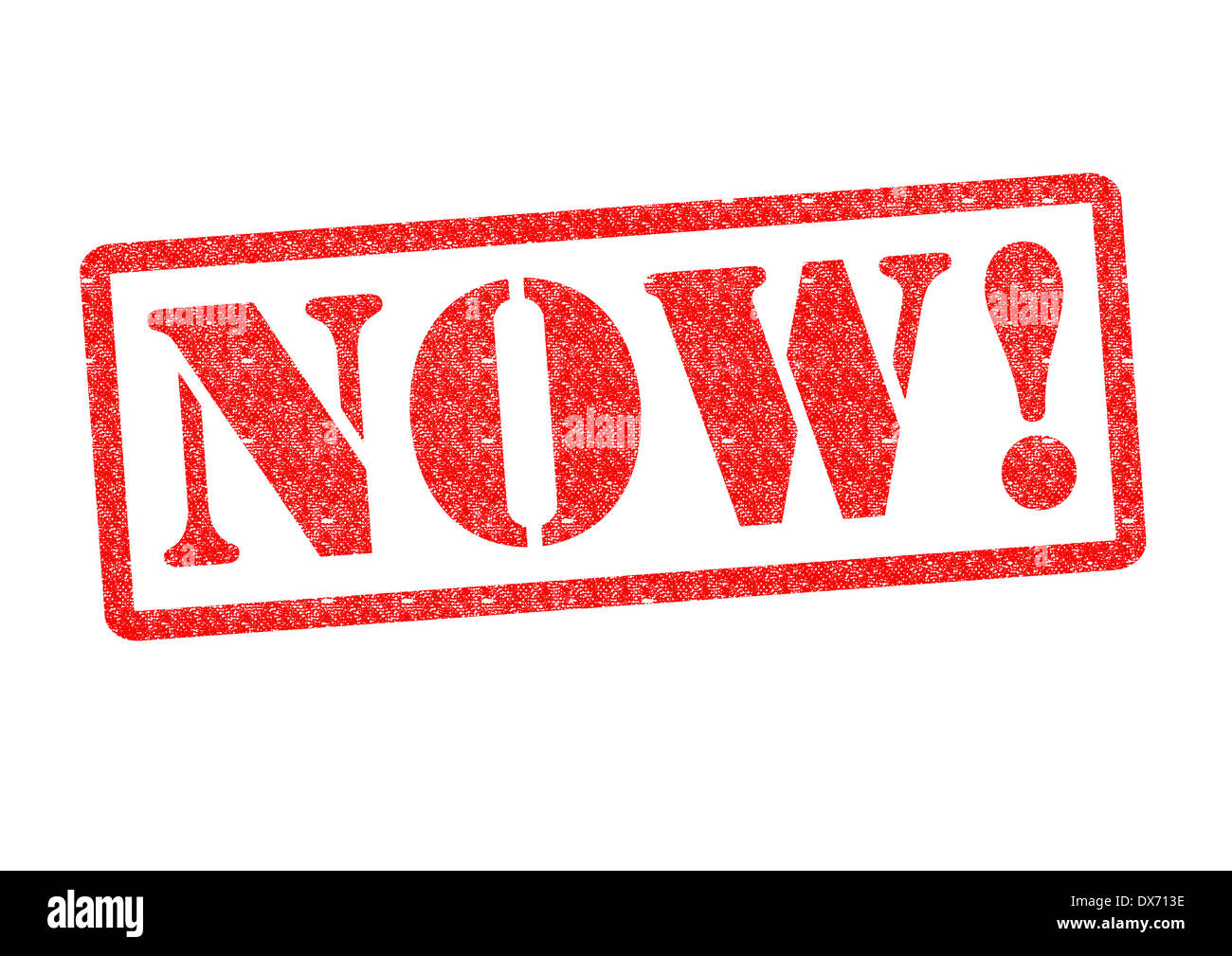 NOW! Rubber Stamp over a white background. Stock Photo