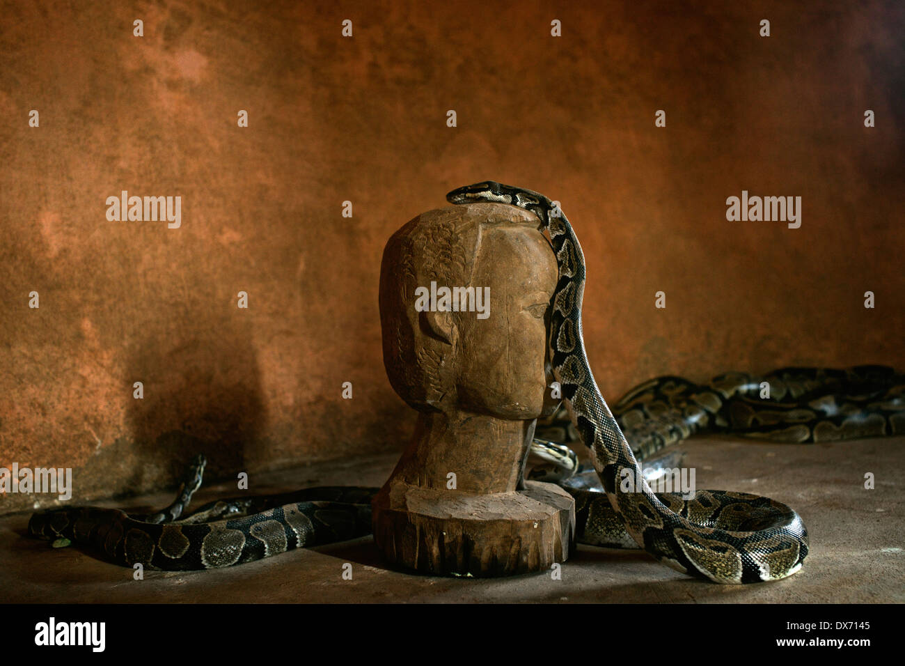 Royal Python Temple in Ouida, Benin Stock Photo