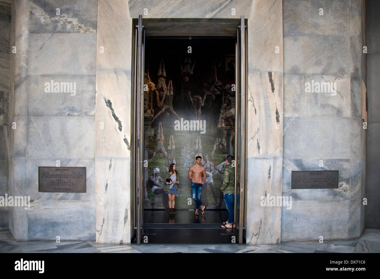 Italy, Milan, Abercrombie & Ficht fashion store Stock Photo - Alamy