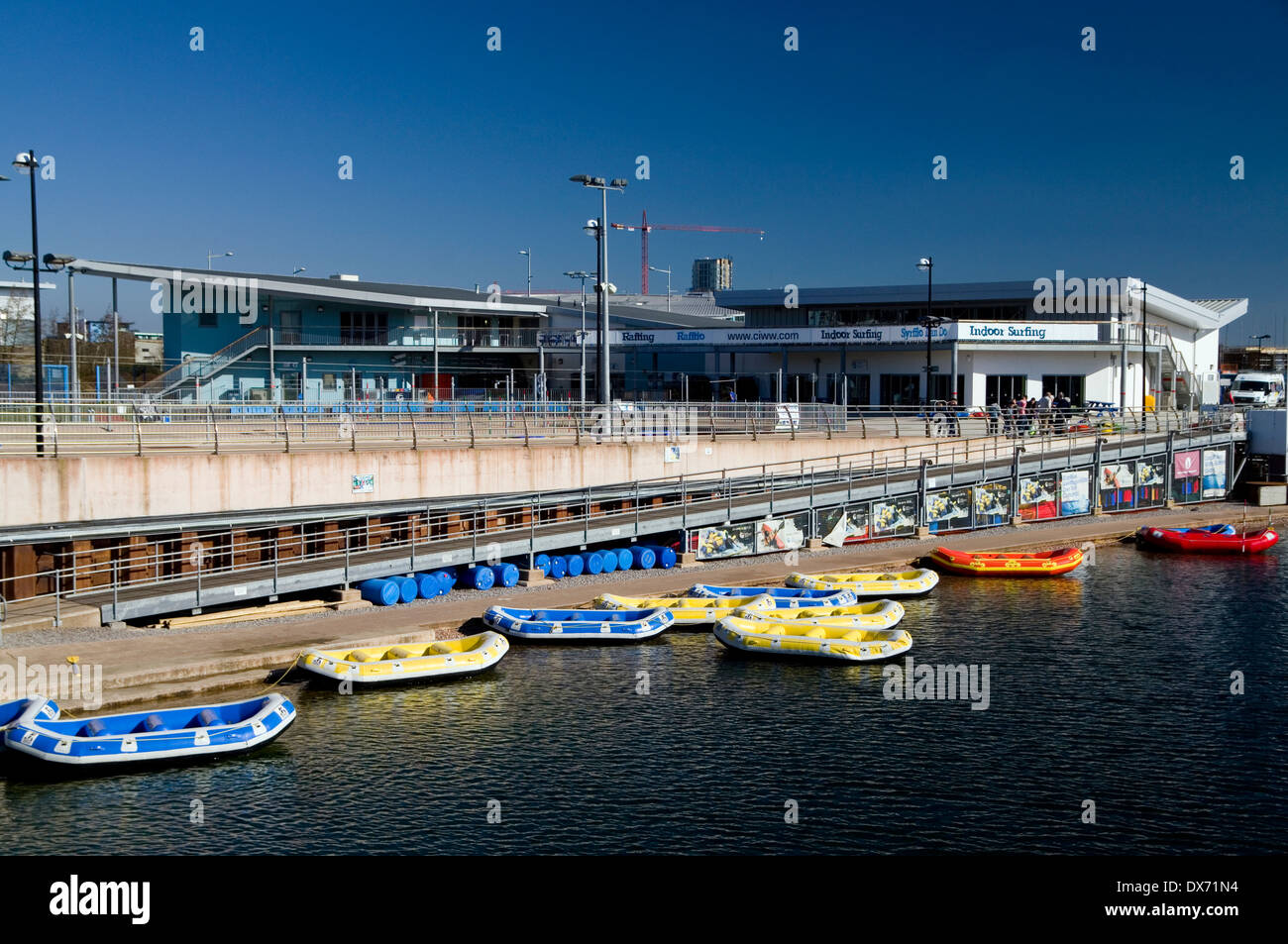 Cardiff International White Water Centre, Sports Village, Cardiff Bay, Wales. Stock Photo