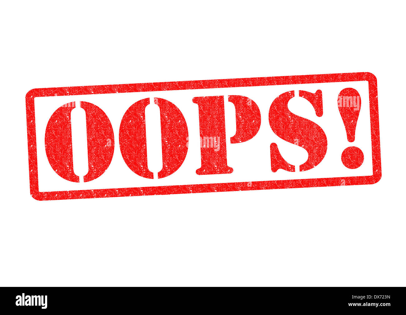 OOPS! Rubber Stamp over a white background. Stock Photo