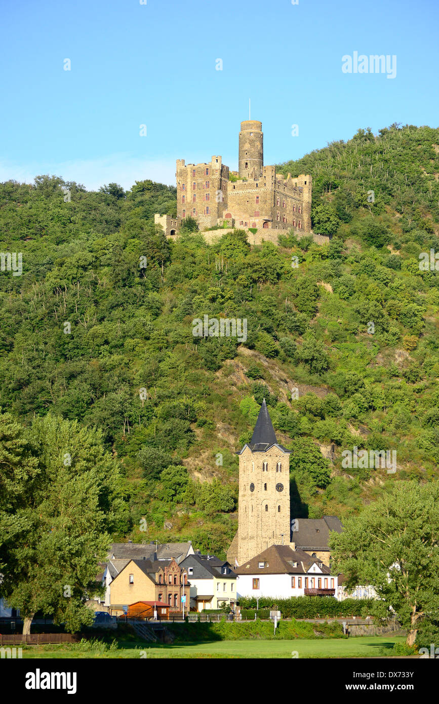 Maus Castle Rhine River Valley Germany Europe Vineyards Wineries Cruise DE Stock Photo