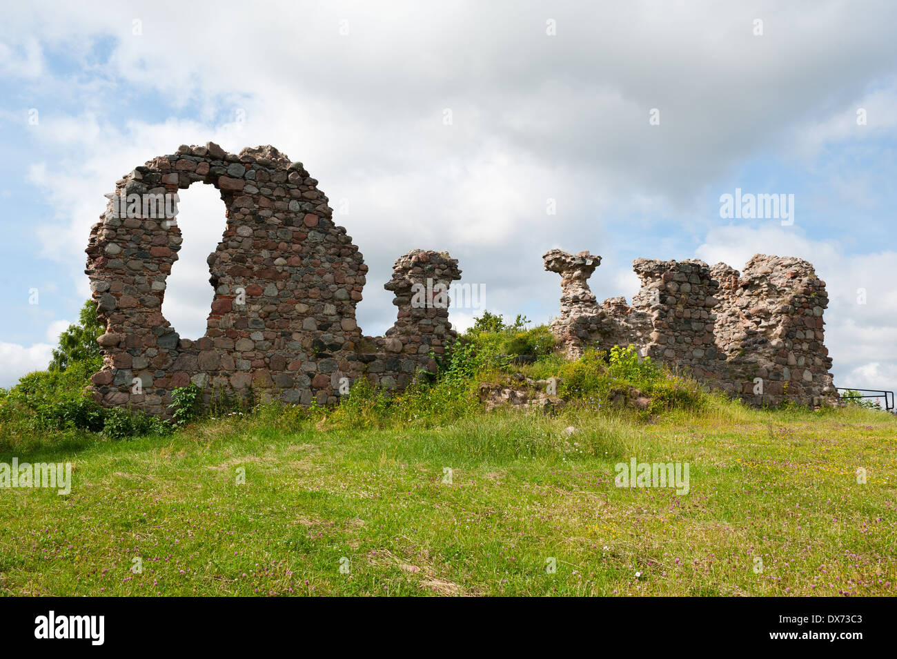 Ruins of Teutonic castle in Kurzętnik, Nowe Miasto County, Warmian-Masurian Voivodeship, in northern Poland Stock Photo