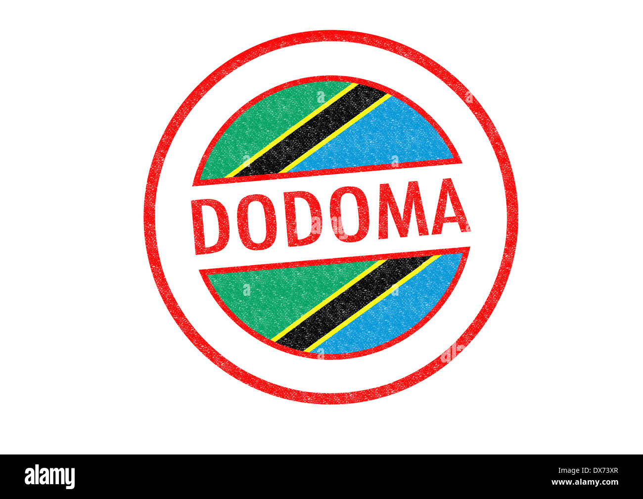 Passport-style DODOMA (Tanzania) rubber stamp over a white background. Stock Photo