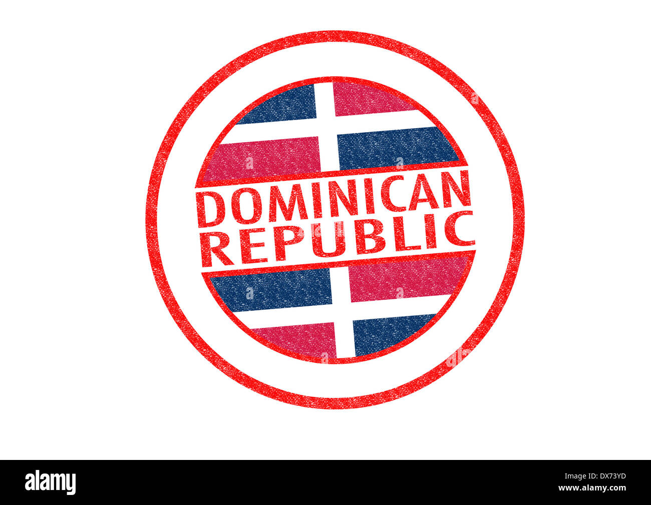 Passportstyle DOMINICAN REPUBLIC rubber stamp over a white background