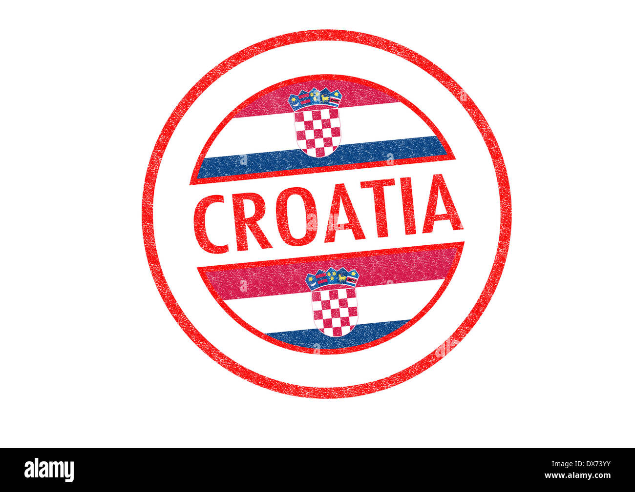 Passport-style CROATIA rubber stamp over a white background. Stock Photo