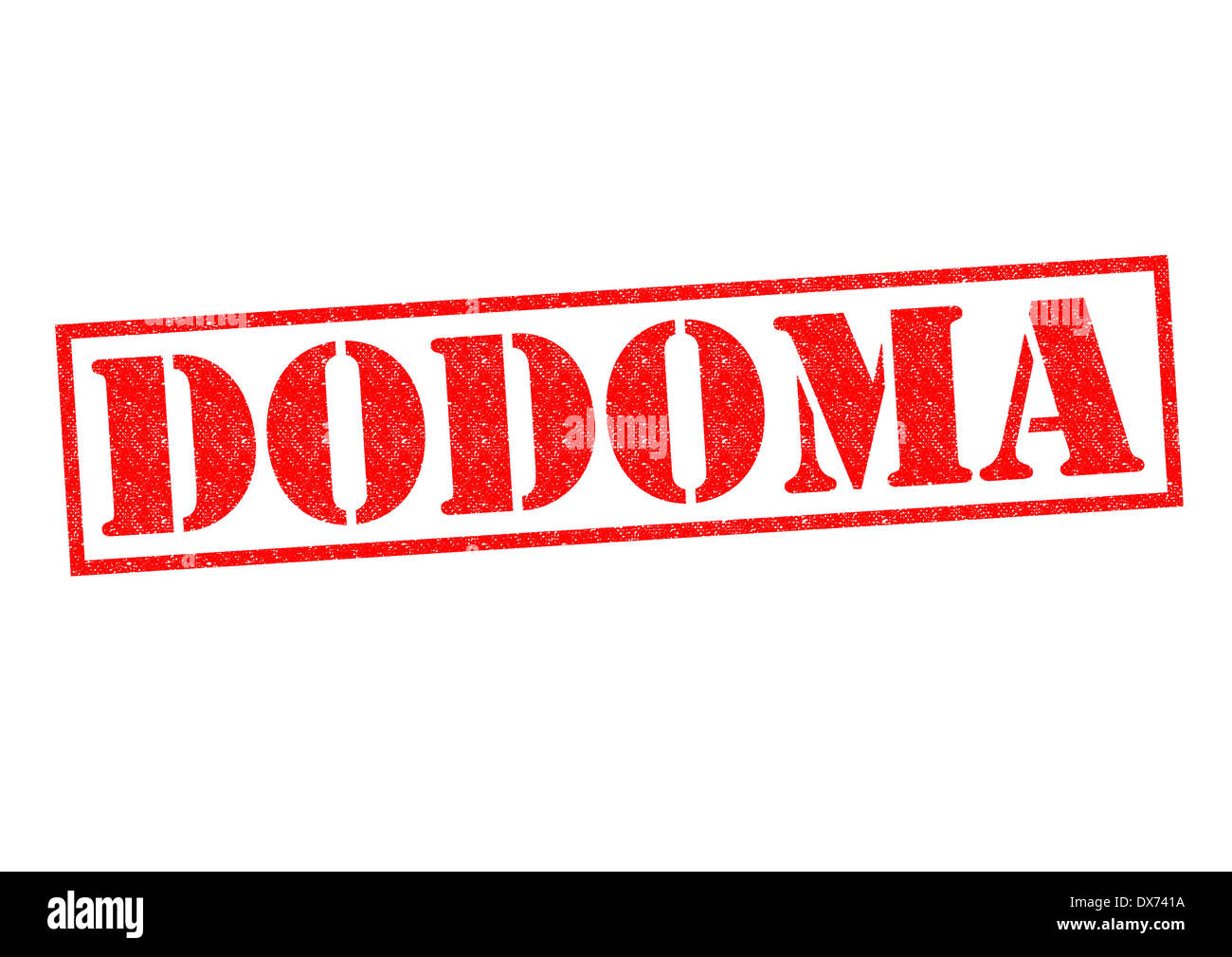 DODOMA (capital of Tanzania) Rubber Stamp over a white background. Stock Photo