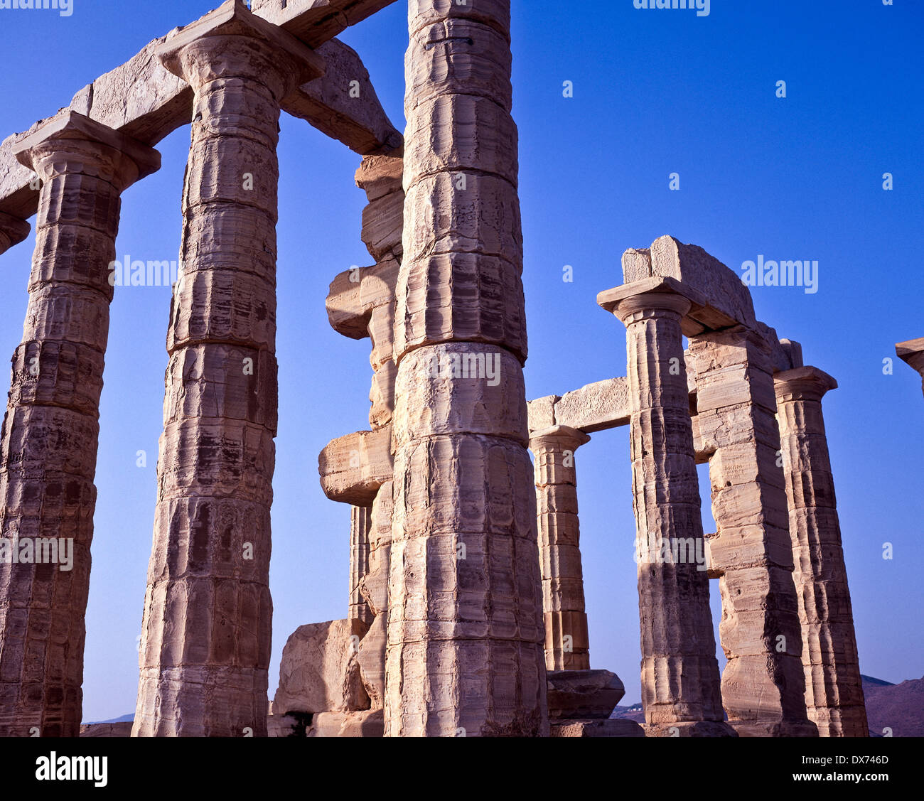 the Temple of Poseidon at Cape Sounion Attica Greece Stock Photo - Alamy