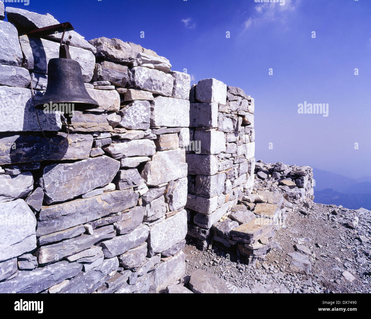 the "shrine of Prophet Elija" on Mount Taiyettos Peloponnese Greece Stock Photo