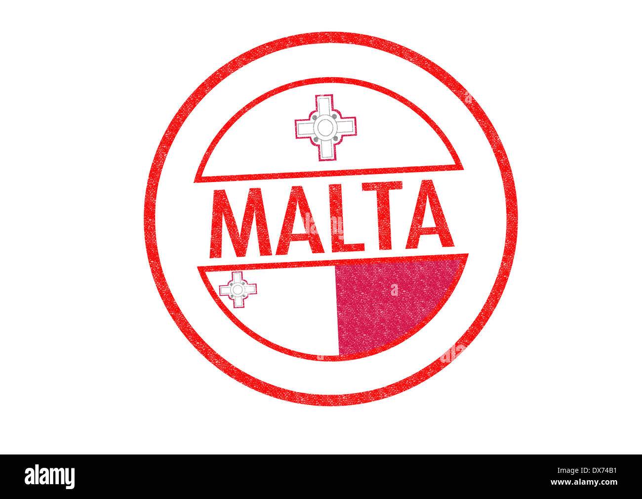 Passportstyle MALTA rubber stamp over a white background Stock Photo