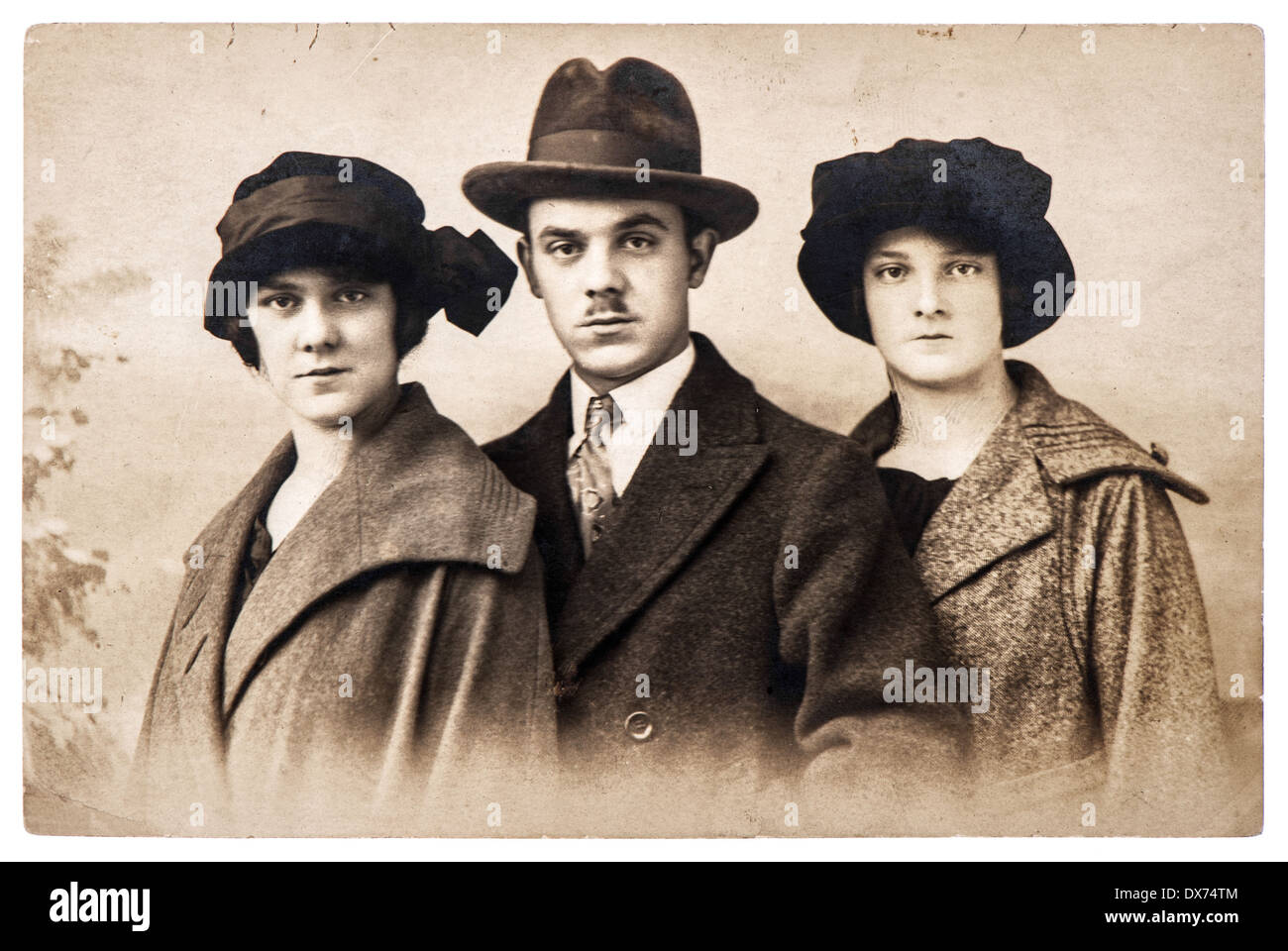 BERLIN, GERMANY CIRCA 1922 antique portrait of young people wearing