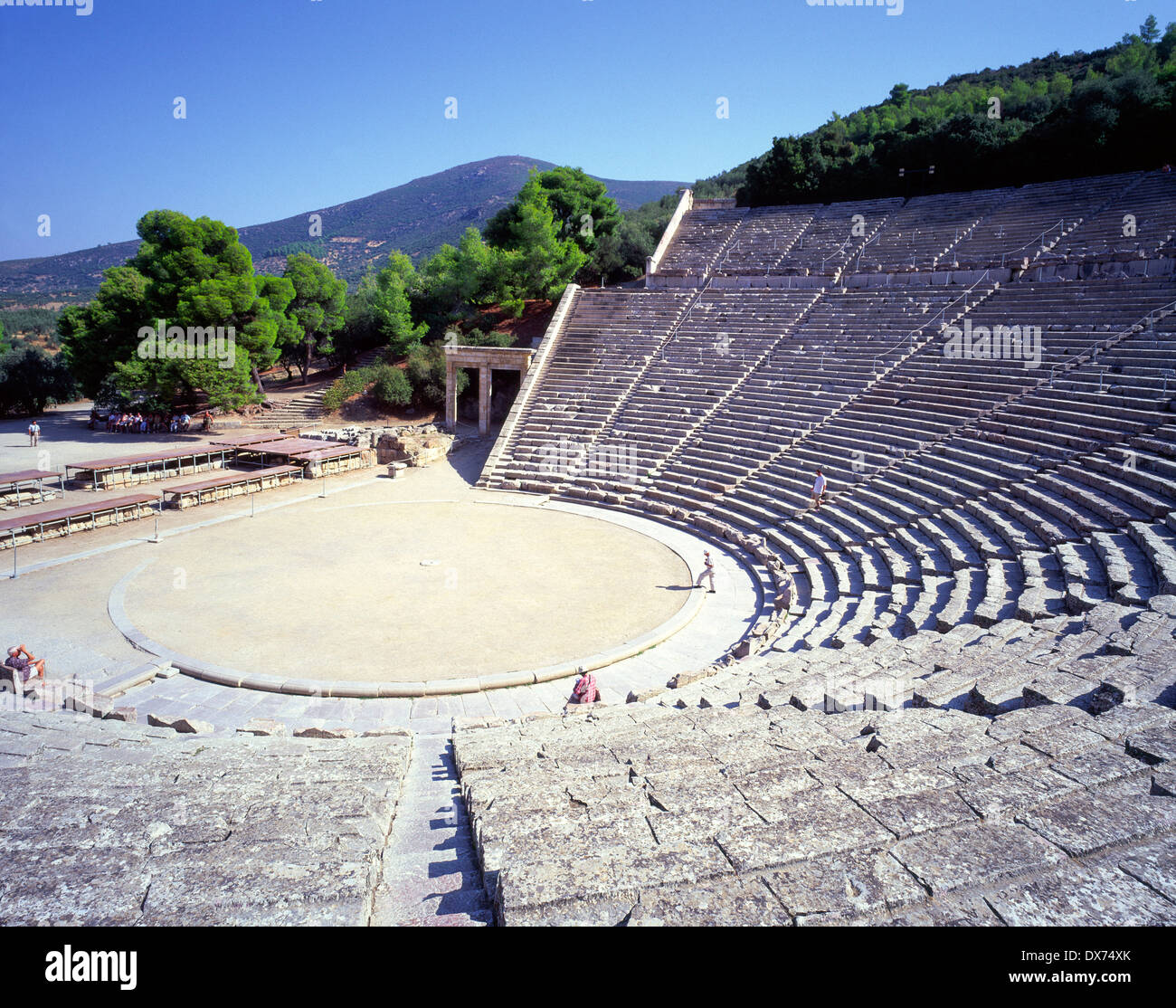 the Ancient Theatre at Epidaurus Argolis Peloponnese Greece Stock Photo
