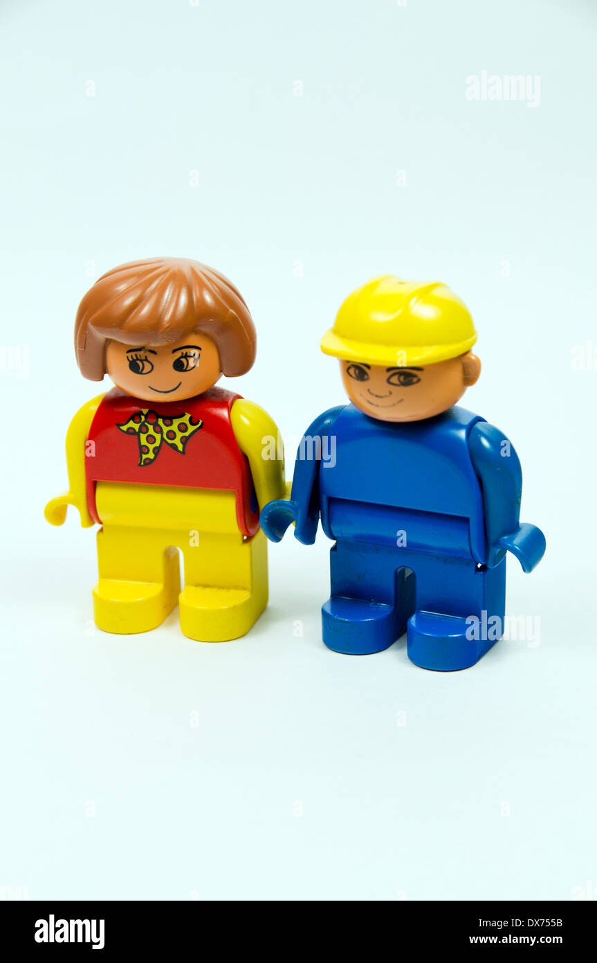 Duplo man and woman. Stock Photo