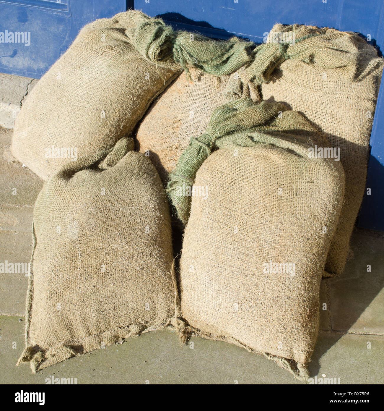 Brown Beige Sandbags Stock Photo