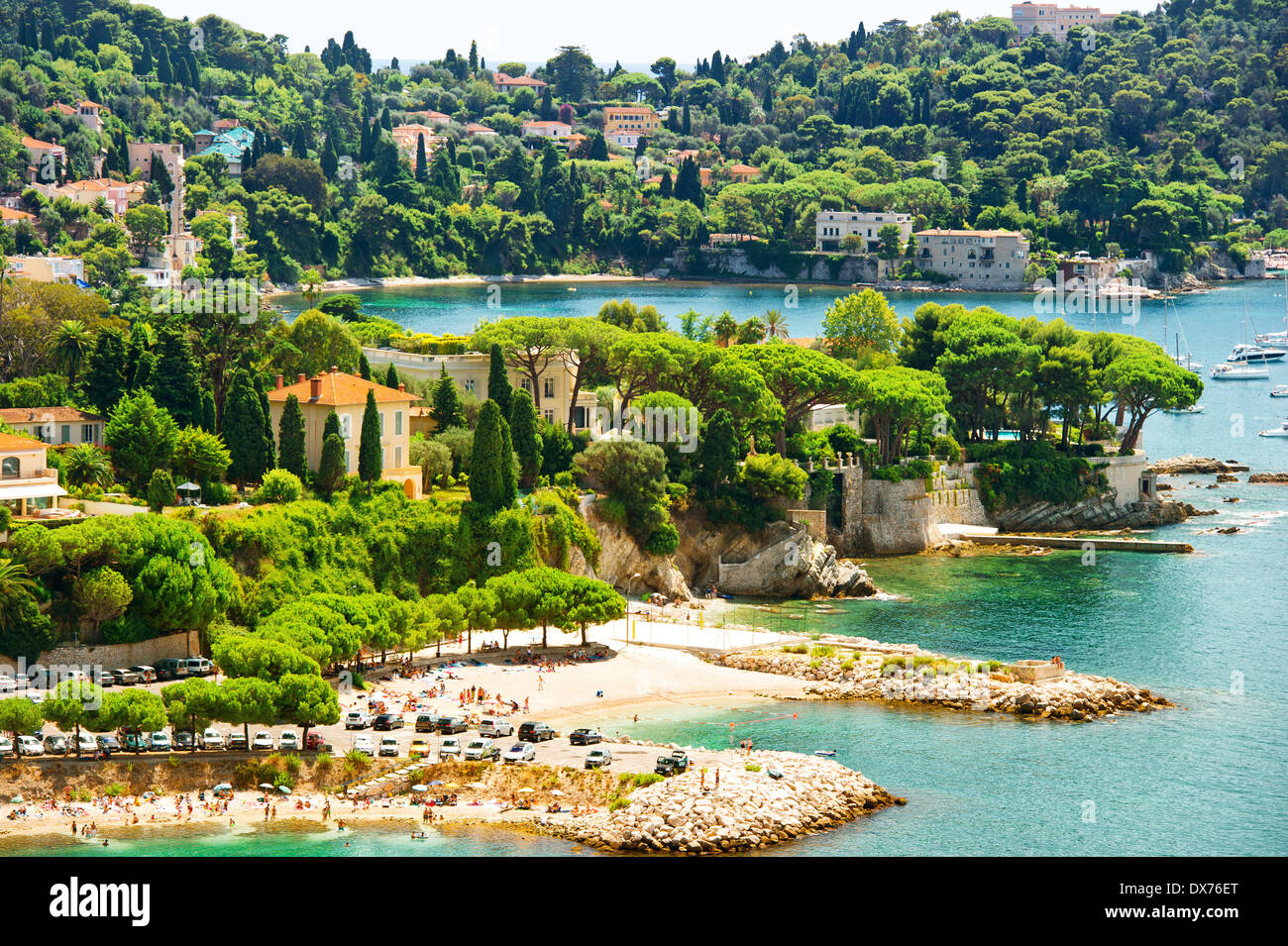 view of luxury resort and bay of Villefranche Cote d #39 Azur french