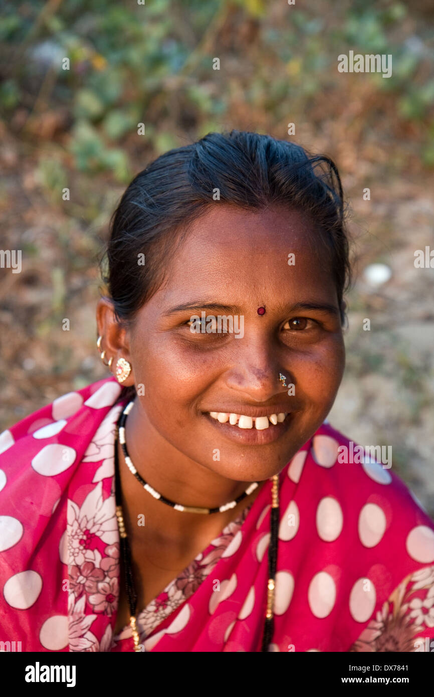 Portrait of a smiling indian woman Stock Photo