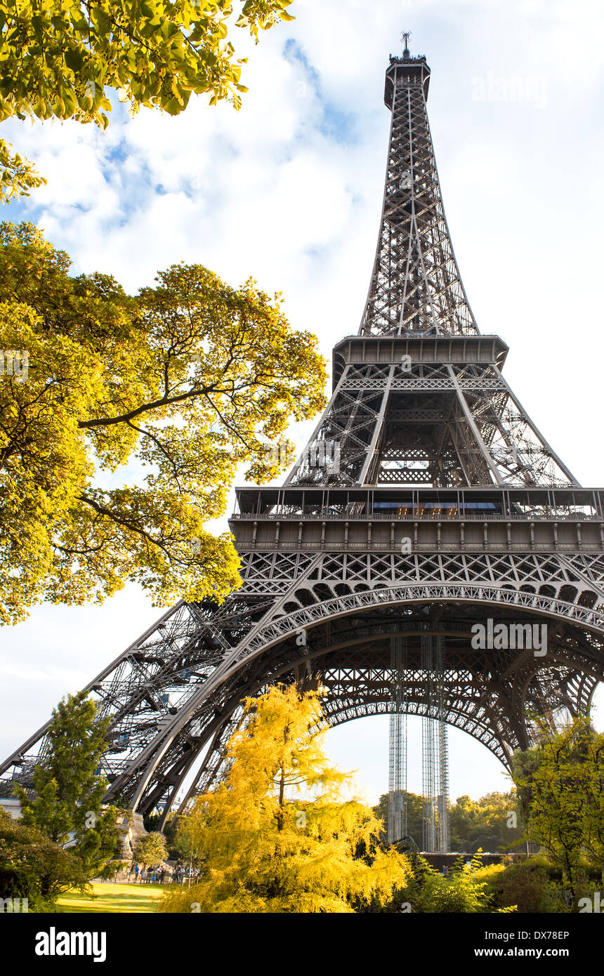 Famous Eiffel Tower in autumn. La tour Eiffel, Paris, France Stock Photo