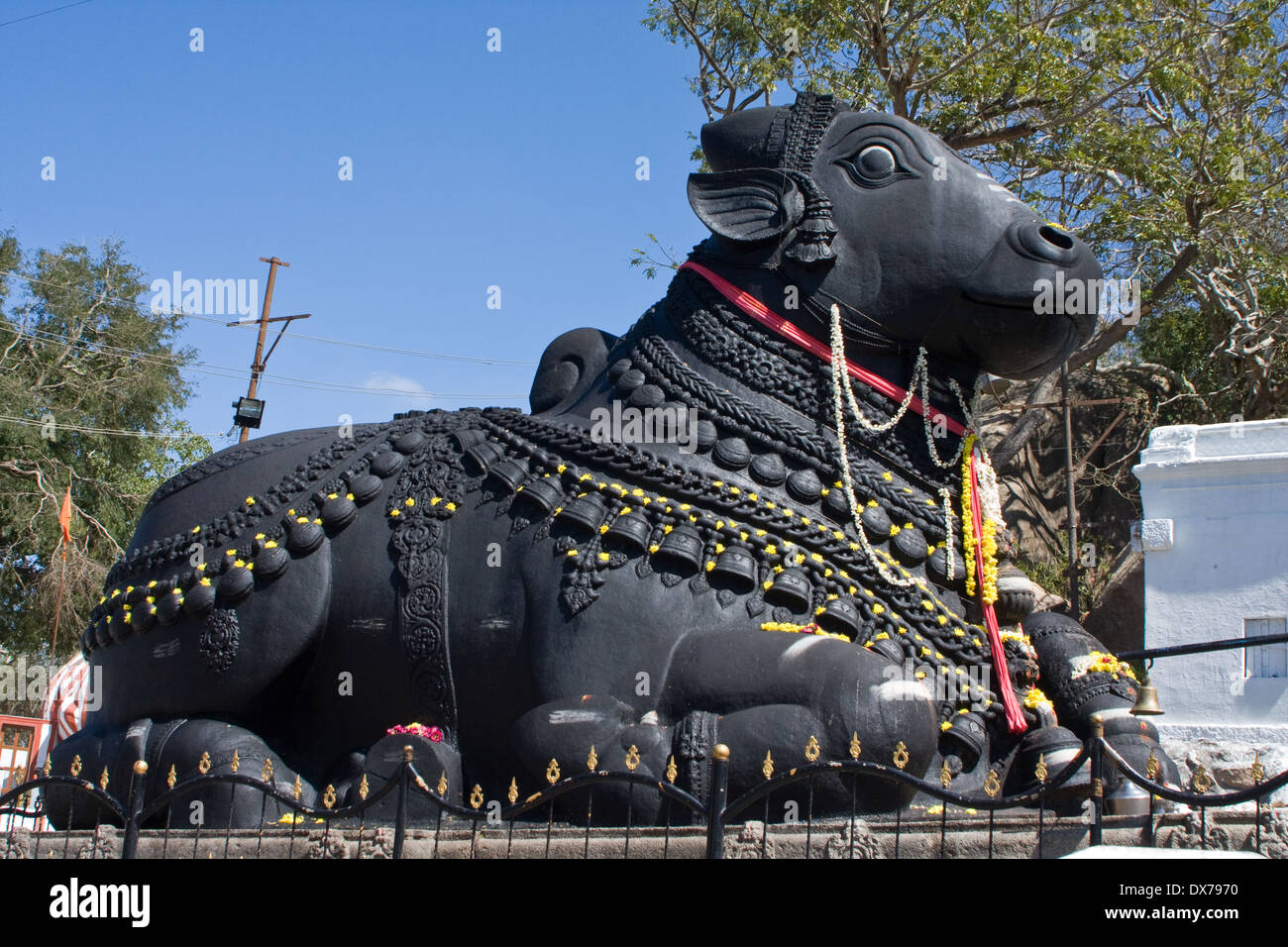 Asia, India, Karnataka, Mysore, Chamundi Hill, Nandi Statue Stock Photo