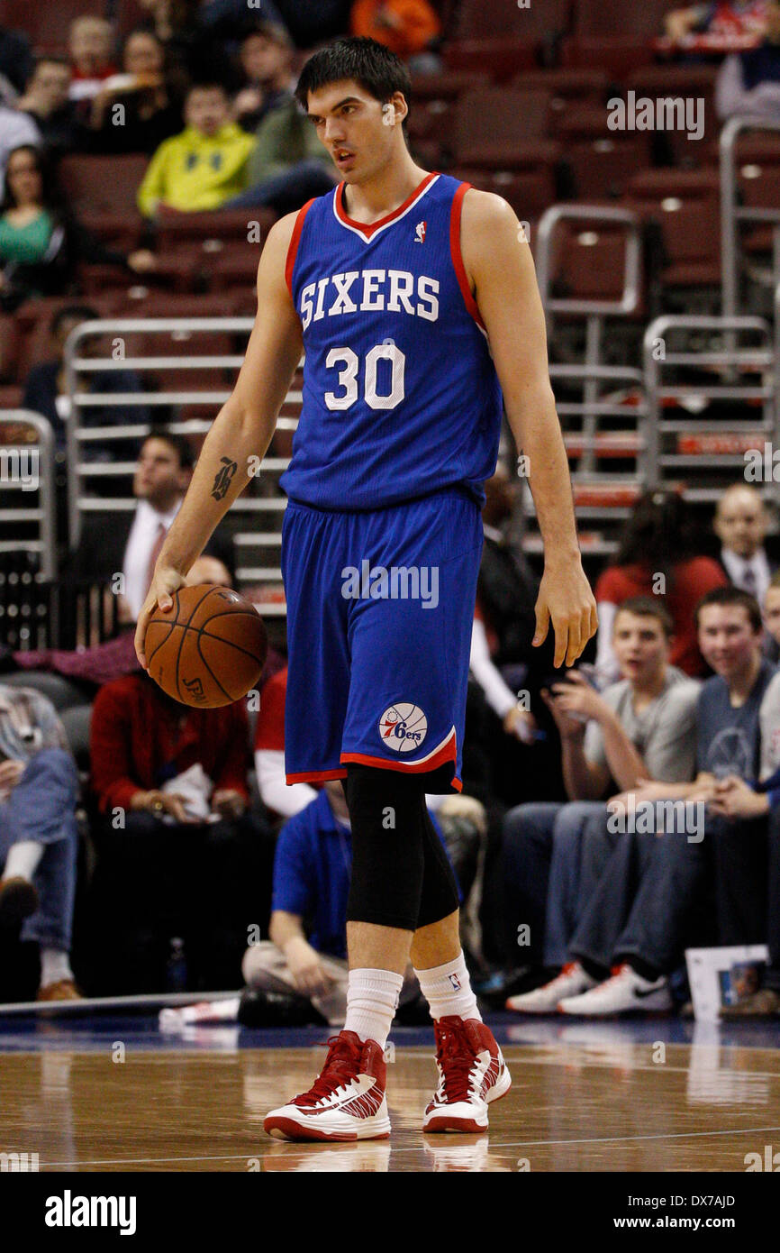 March 15 2014 Philadelphia 76ers center Byron Mullens 30 looks