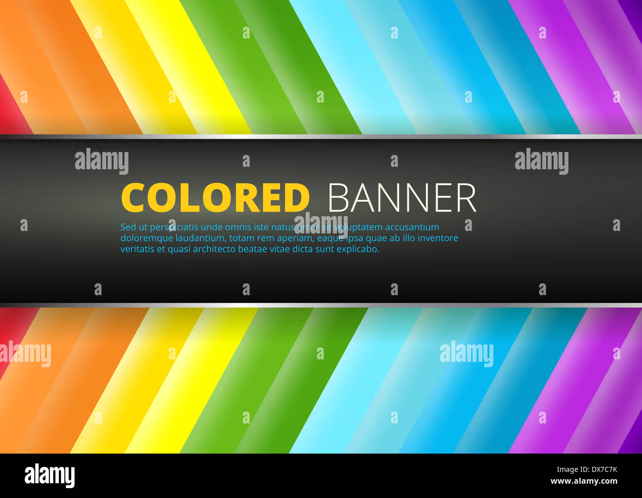 Rainbow background with banner place Stock Photo