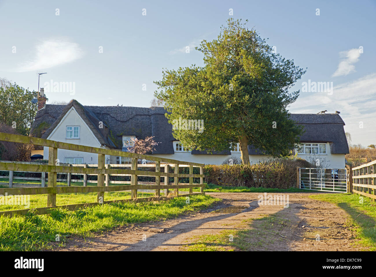 House in Rural Lane Stoke Bruerne Northamptonshire Stock Photo