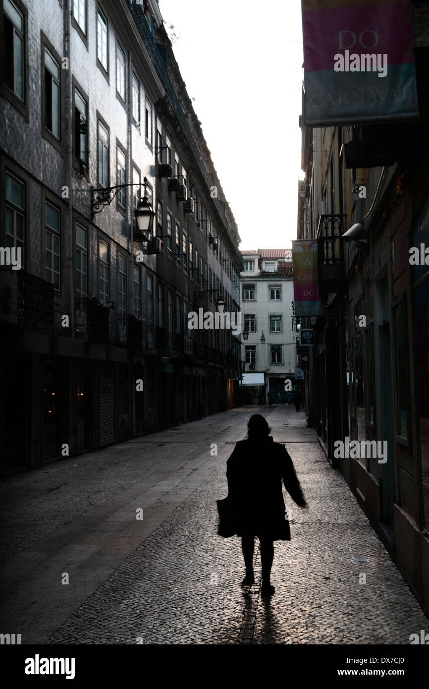 Woman backlit street hi-res stock photography and images - Alamy