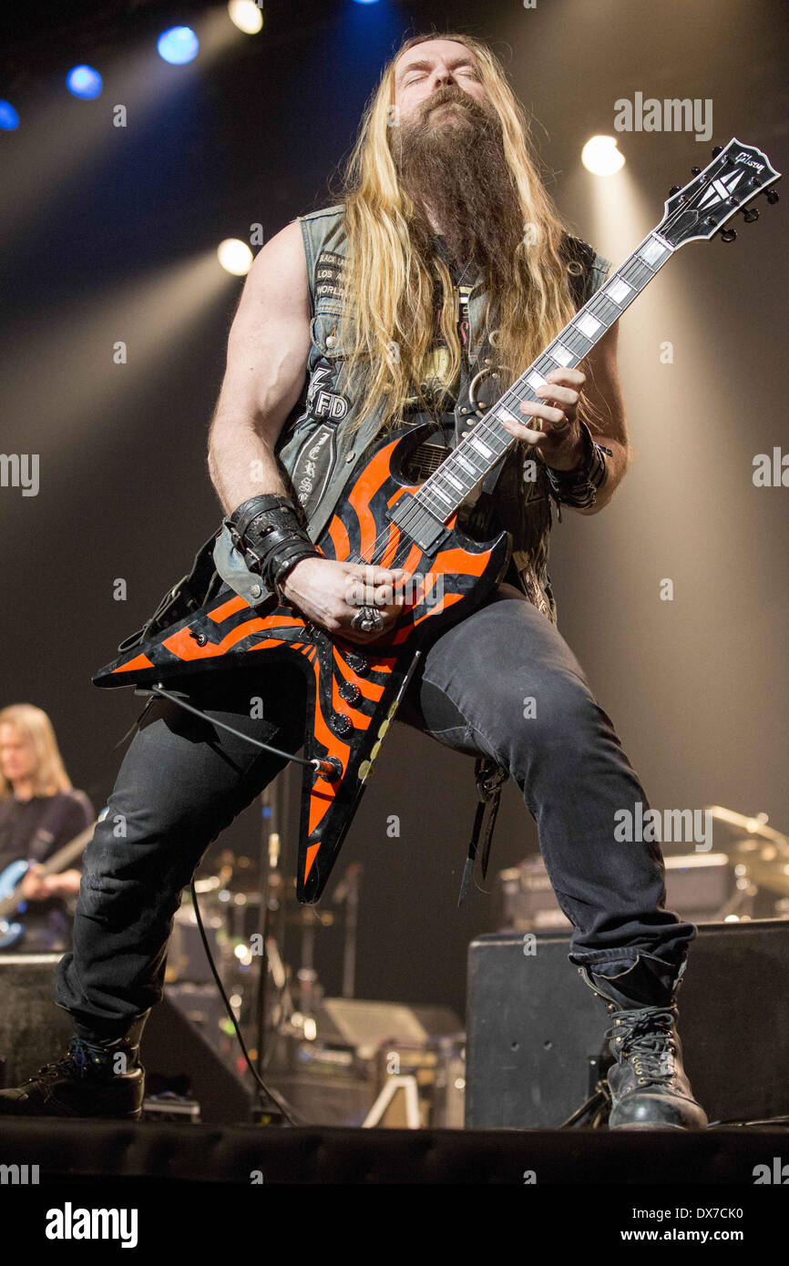 Milwaukee, Wisconsin, USA. 16th Mar, 2014. Guitarist ZAKK WYLDE of Black Label Society performs live during the Experience Hendrix concert at the Riverside Theater in Milwaukee, Wisconsin © Daniel DeSlover/ZUMAPRESS.com/Alamy Live News Stock Photo