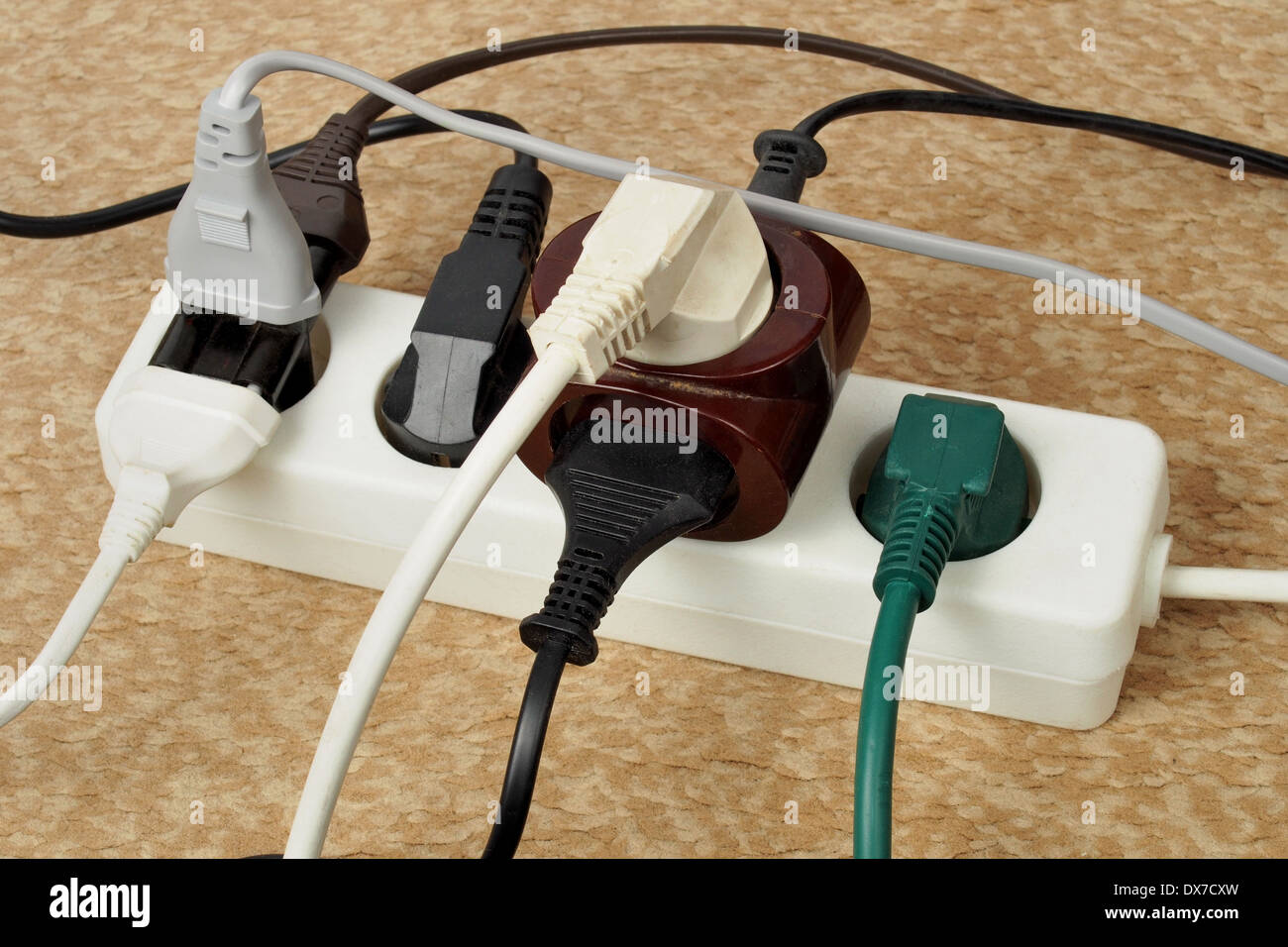 Overloaded extension cord Stock Photo 67775985 Alamy