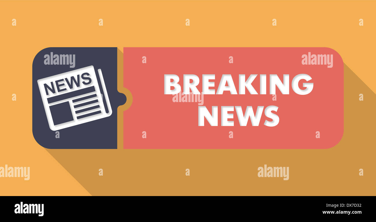 Breaking News Concept on Orange in Flat Design Stock Photo - Alamy