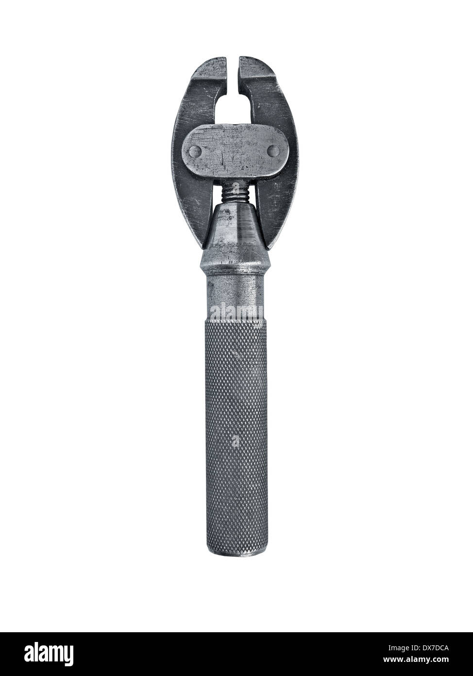 vintage hand vise isolated over white background, clipping path Stock Photo