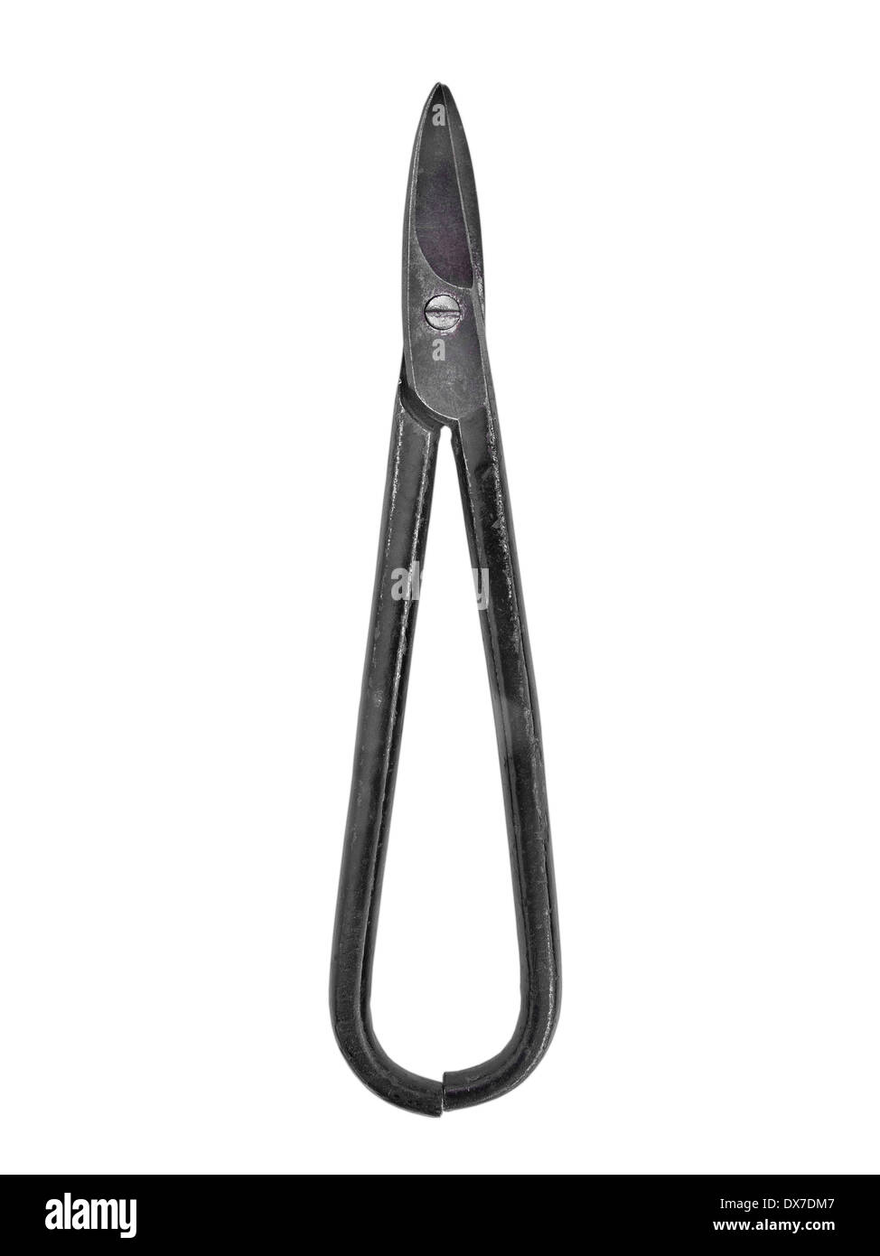 vintage silversmith jewelers shears over white background Stock Photo