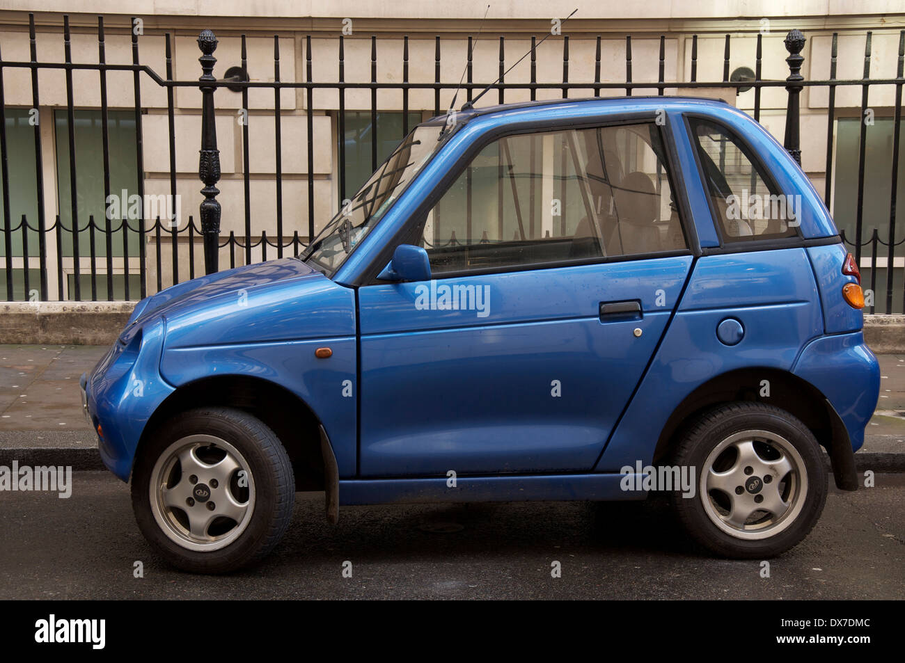 The REVAi, manufactured by the REVA Electric Car company of India, is a small automatic electric vehicle (EV). In the UK it is known as the G-Wiz. Stock Photo