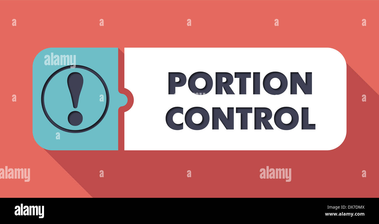 Portion Control Concept on Scarlet in Flat Design. Stock Photo