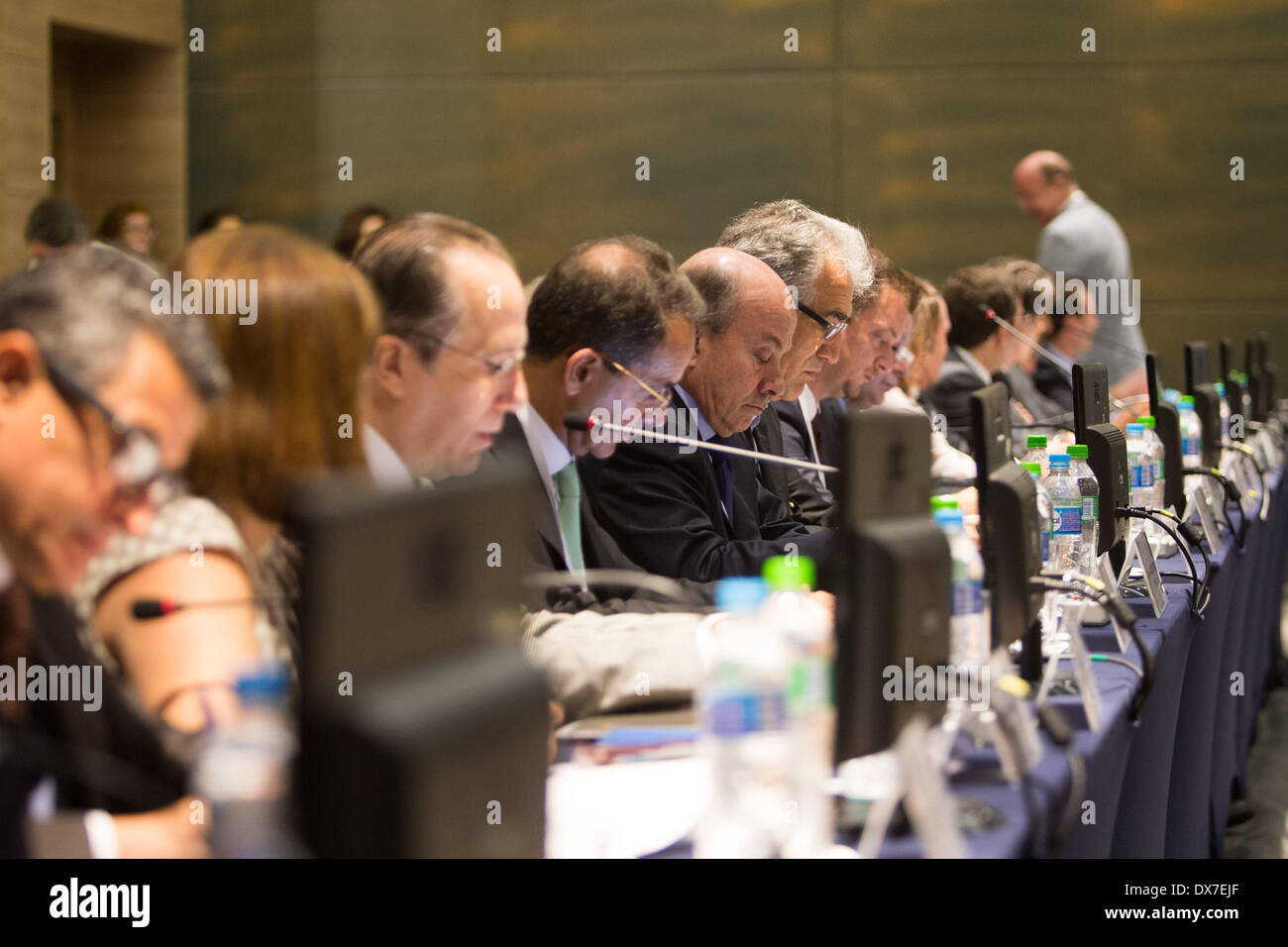 Rio De Janeiro, Brazil. 19th Mar, 2014. Representatives attend a plenary session of the Coordination Commission of the International Olympic Committee (IOC) for the Rio 2016 Games in Rio de Janeiro, Brazil, March 19, 2014. © Xu Zijian/Xinhua/Alamy Live News Stock Photo